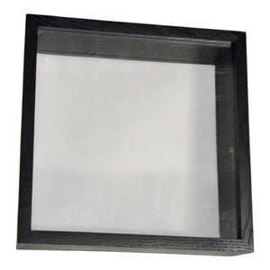 Rama neagra patrata 27x27cm cu dublu Plexiglas, ideala pentru protejarea florilor criogenate si decoratiunilor.