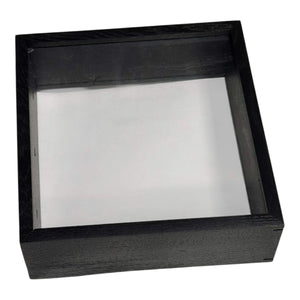 Rama decorativa neagra 27x27cm cu dublu Plexiglas, ideala pentru flori nemuritoare si plante criogenate.