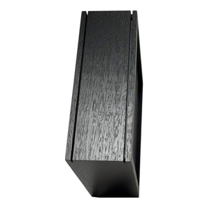 Vedere laterala rama patrata neagra 27x27cm cu inchidere solida, ideala pentru decoratiuni florale de perete.