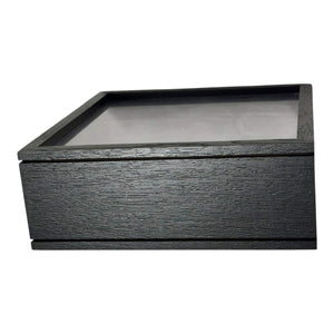 Profil lateral al ramei negre 27x27cm cu inchidere laterala si dublu Plexiglas, perfecta pentru aranjamente florale decorative.