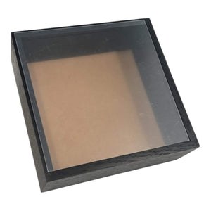 Rama patrata neagra 27x27cm cu capac transparent, ideala pentru expunerea florilor criogenate sau decoratiuni handmade