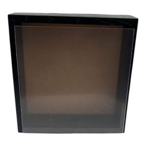 Rama decorativa neagra 27x27cm cu Plexiglas, perfecta pentru tablouri cu flori nemuritoare si plante criogenate