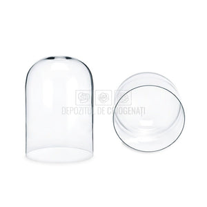 Cupola sticla 10x15cm (blat lemn negru)