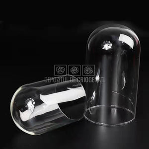 Cupola sticla 10x20cm (blat lemn negru)