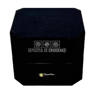 Trandafir Criogenat Mov Ø7-8cm in Cutie Transparenta 10x10x11cm - DepozituldeCriogenati.ro