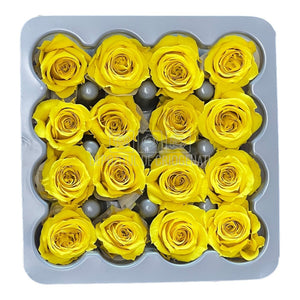 Trandafiri Criogenati PRINCESS BRIGHT YELLOW (Ø2,5-3cm, 16 buc) - DepozituldeCriogenati.ro