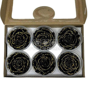 Trandafiri Criogenati XL GLITTER GOLD BLA-01 (Ø6-6,5cm set 6 buc) - DepozituldeCriogenati.ro