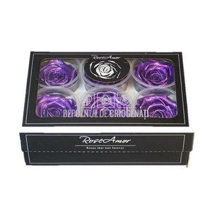 Trandafiri Criogenati XL METALLIC SILVER LAVENDER Ø6,5cm set 6buc - DepozituldeCriogenati.ro