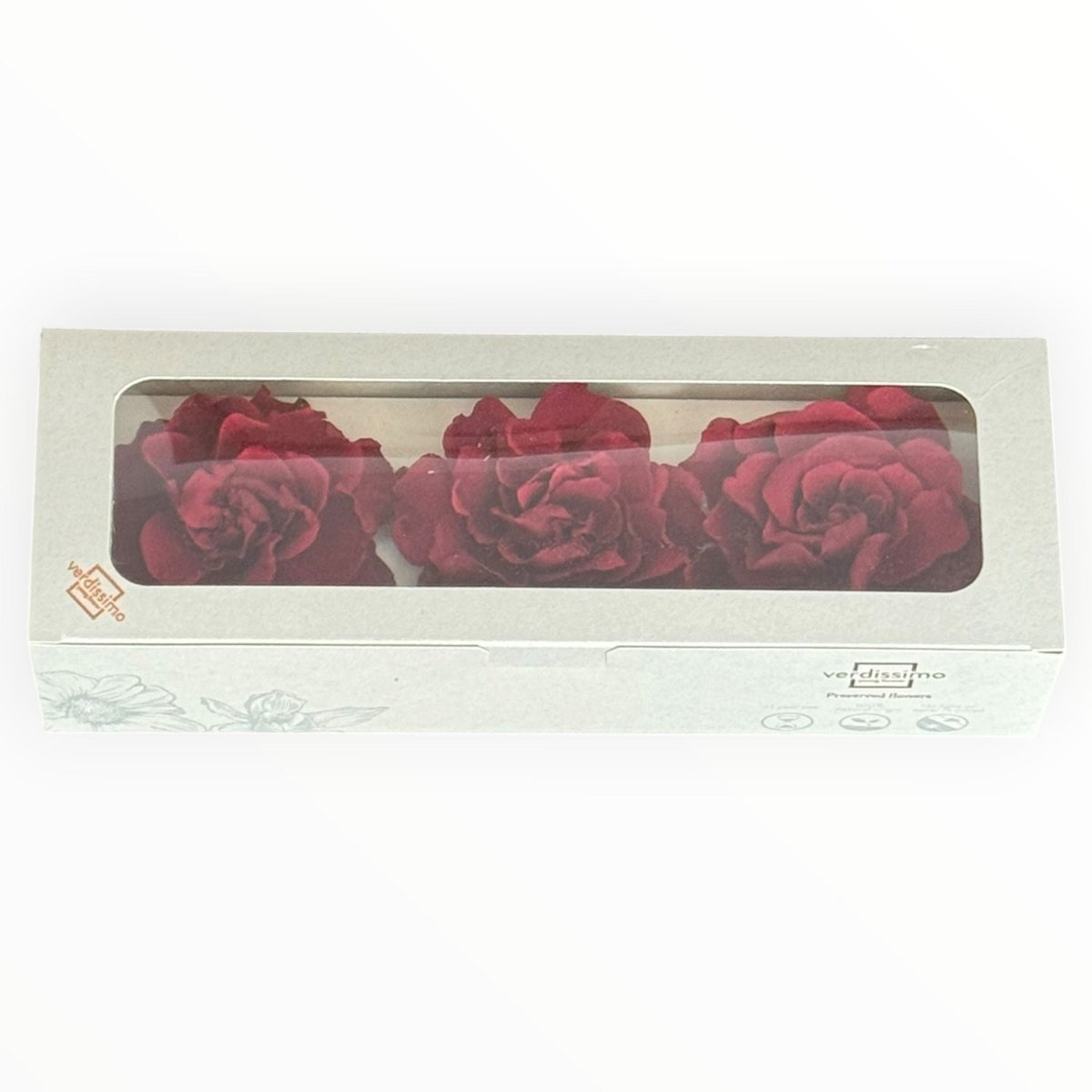 Floare criogenata visinie GARDENIA BURGUNDY (dia. 7 - 8cm) - Depozitul de Criogenati