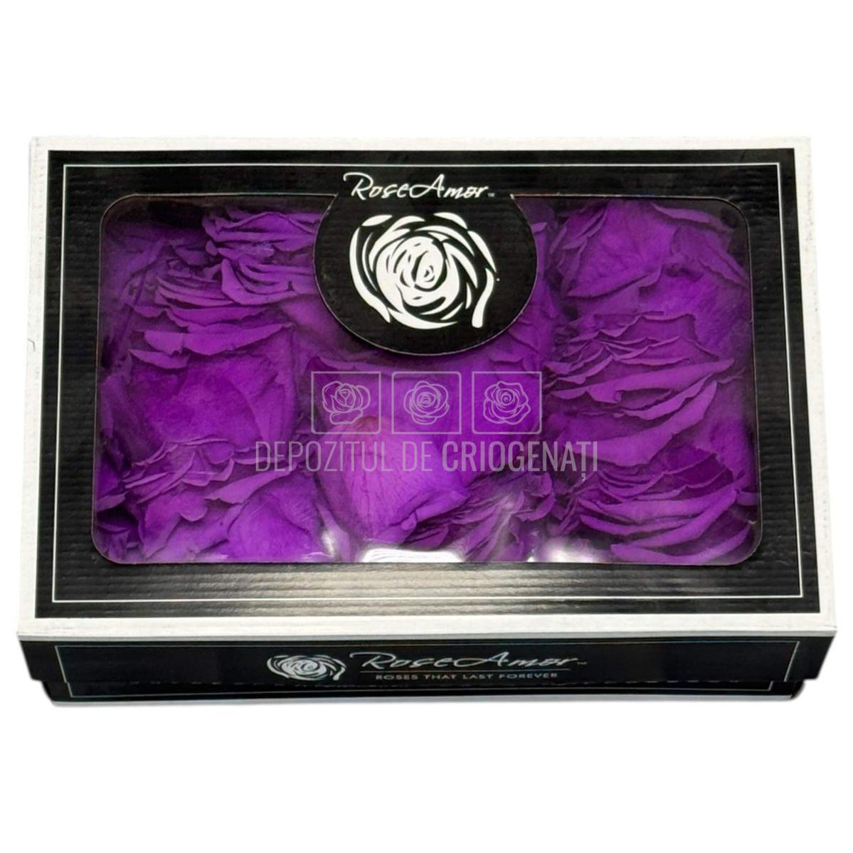 Petale purpurii de Trandafiri Criogenati RoseAmor PUR - 02 la Cutie 100 gr - Depozitul de Criogenati