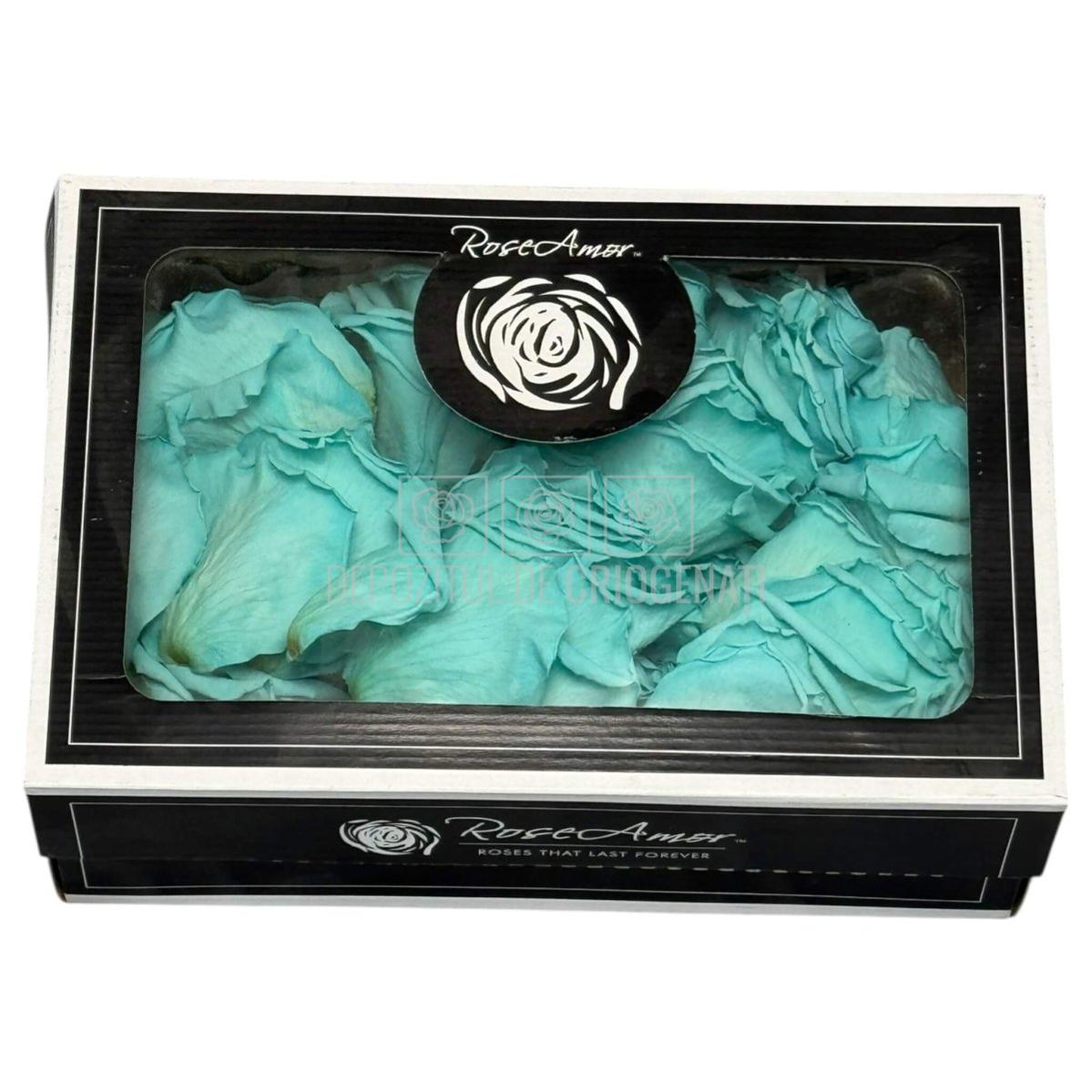 Petale turquoise de Trandafiri Criogenati RoseAmor PUR - 02 la Cutie 100 gr - Depozitul de Criogenati