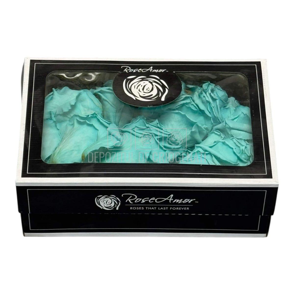 Petale turquoise de Trandafiri Criogenati RoseAmor PUR - 02 la Cutie 100 gr - Depozitul de Criogenati