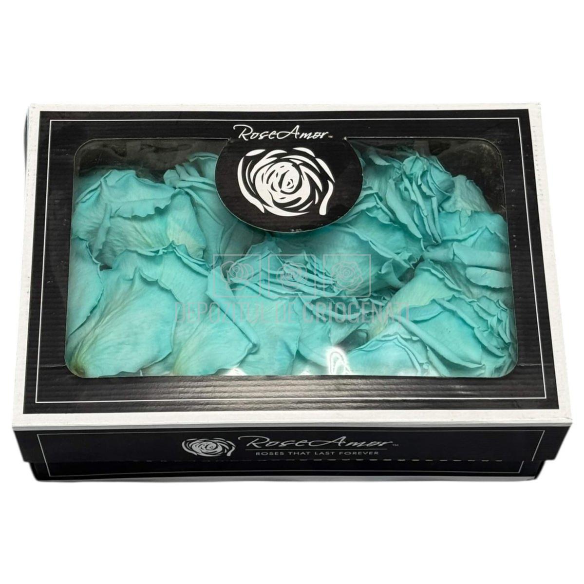 Petale turquoise de Trandafiri Criogenati RoseAmor PUR - 02 la Cutie 100 gr - Depozitul de Criogenati