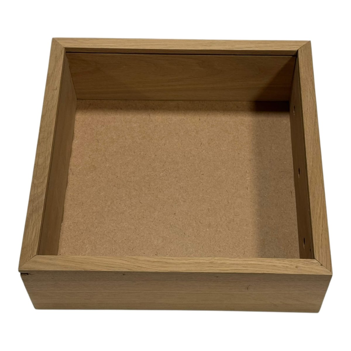 Rama patrata din lemn natur 27x27cm pentru tablouri florale, cu interior adanc si finisaj elegant