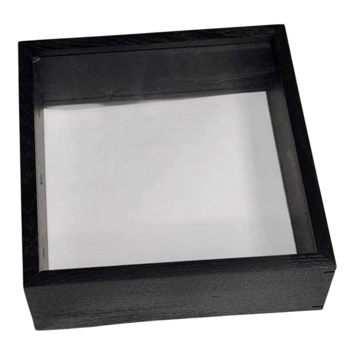 Rama decorativa neagra 27x27cm cu dublu Plexiglas, ideala pentru flori nemuritoare si plante criogenate.