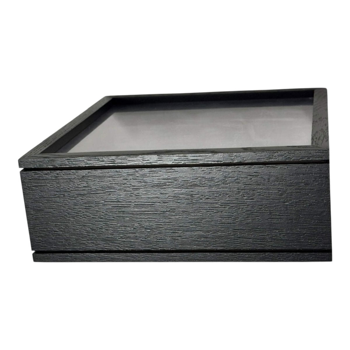 Profil lateral al ramei negre 27x27cm cu inchidere laterala si dublu Plexiglas, perfecta pentru aranjamente florale decorative.