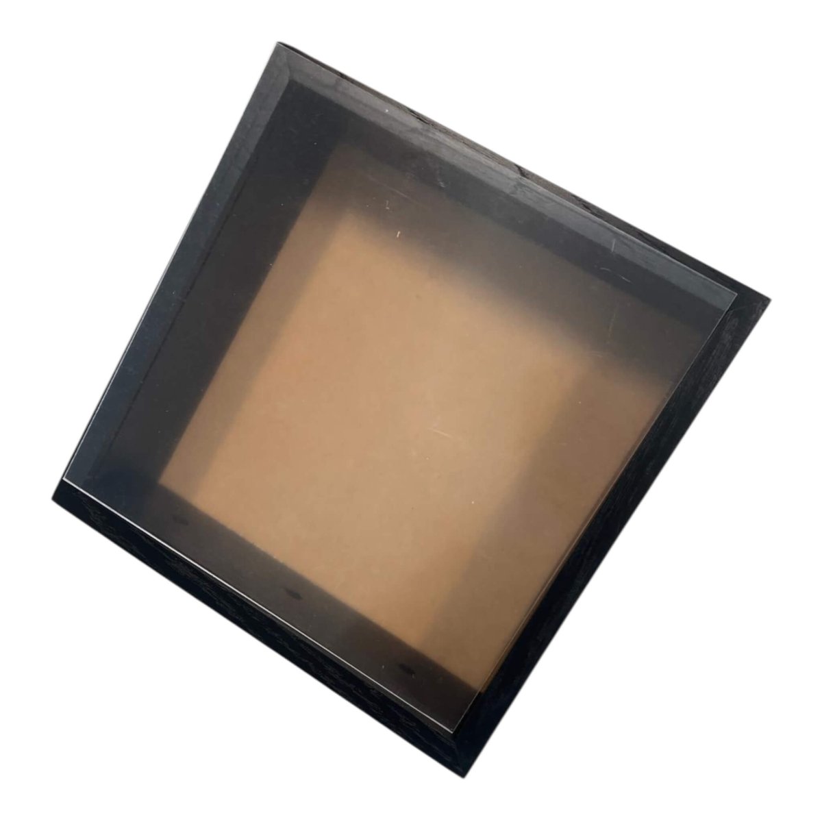 Rama patrata neagra 27x27cm cu adancime, ideala pentru tablouri 3D cu flori criogenate si decor natural