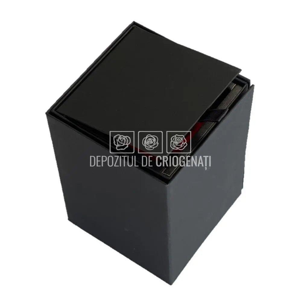 Trandafir Criogenat Rosu (Ø6,5-7cm) in Cutie (8,5x12,5cm) - DepozituldeCriogenati.ro