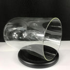 Cupola sticla 10x20cm (blat lemn negru)