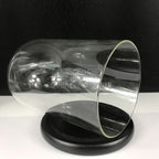 Cupola sticla 15x25cm (blat lemn negru)
