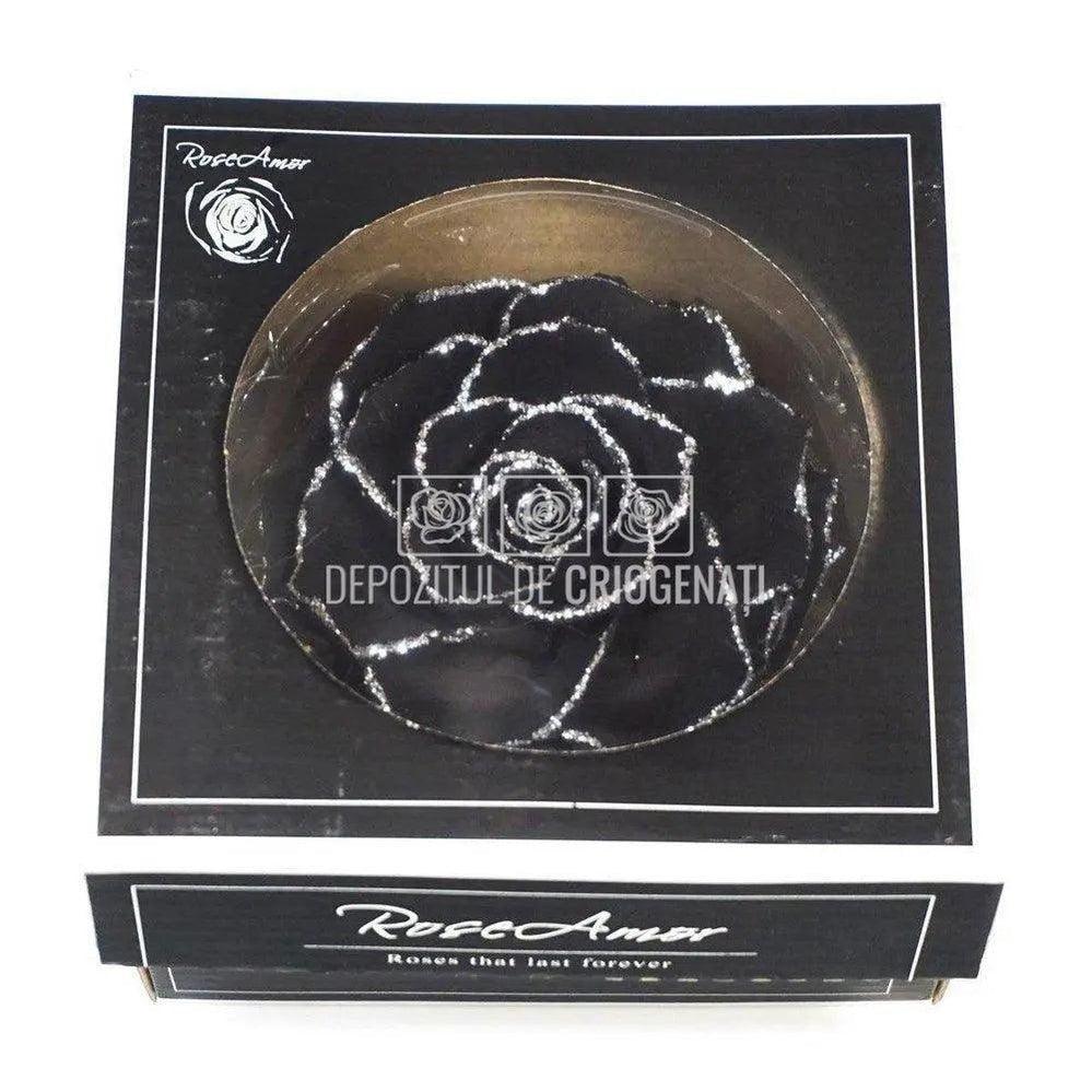 Trandafir Criogenat BONITA GLITTER SILVER BLA-01 (Ø9,5cm, 1 buc) - DepozituldeCriogenati.ro