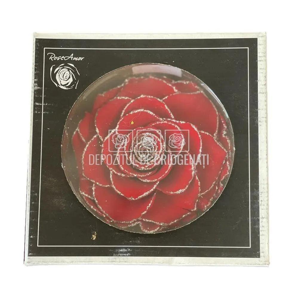 Trandafir Criogenat BONITA GLITTER SILVER RED-02 (Ø9,5cm, 1 buc) - DepozituldeCriogenati.ro