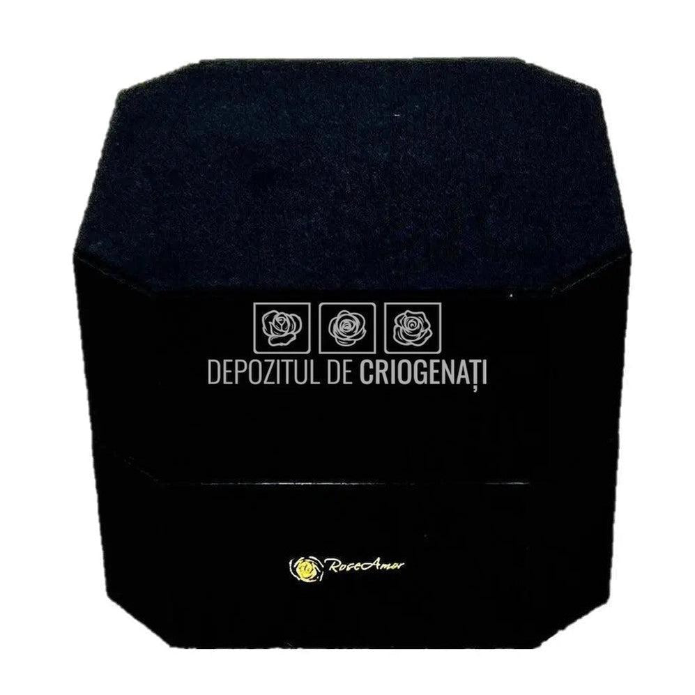 Trandafir Criogenat Rosu (Ø9-9,5cm) in Cutie Cadou (13x13x10,5cm) - DepozituldeCriogenati.ro