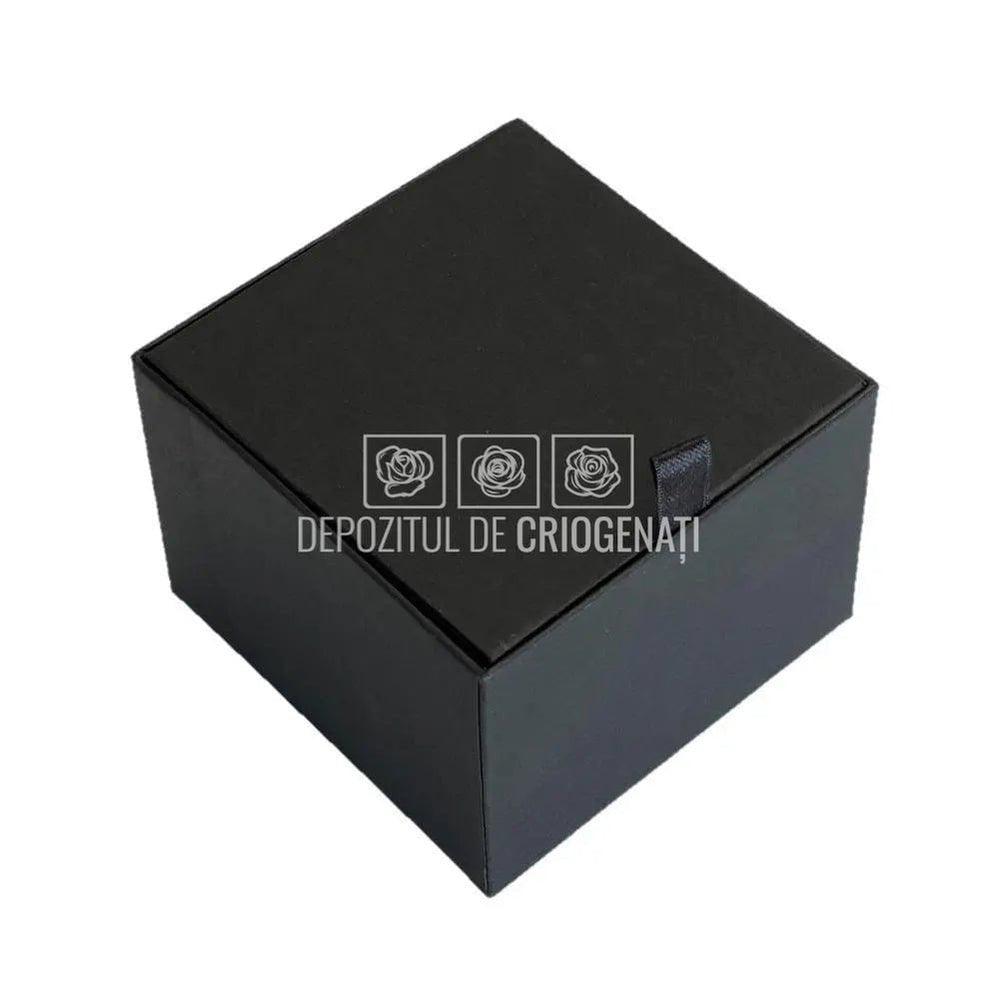 Trandafir Criogenat Roz (Ø6,5-7cm) in Cutie Cadou (8,5x8,5x6cm) - DepozituldeCriogenati.ro