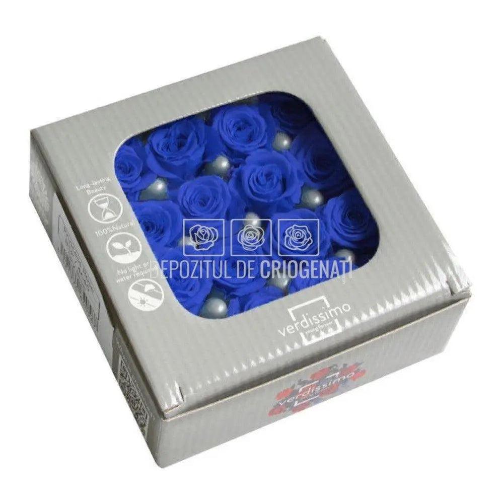 Trandafiri Criogenati PRINCESS DARK BLUE (Ø2,5-3cm, set 16 buc) - DepozituldeCriogenati.ro