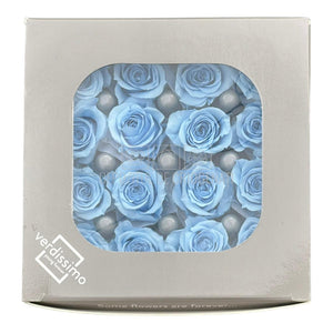 Trandafiri Criogenati PRINCESS LIGHT BLUE (Ø2,5-3cm, set 16 buc /cutie) - DepozituldeCriogenati.ro
