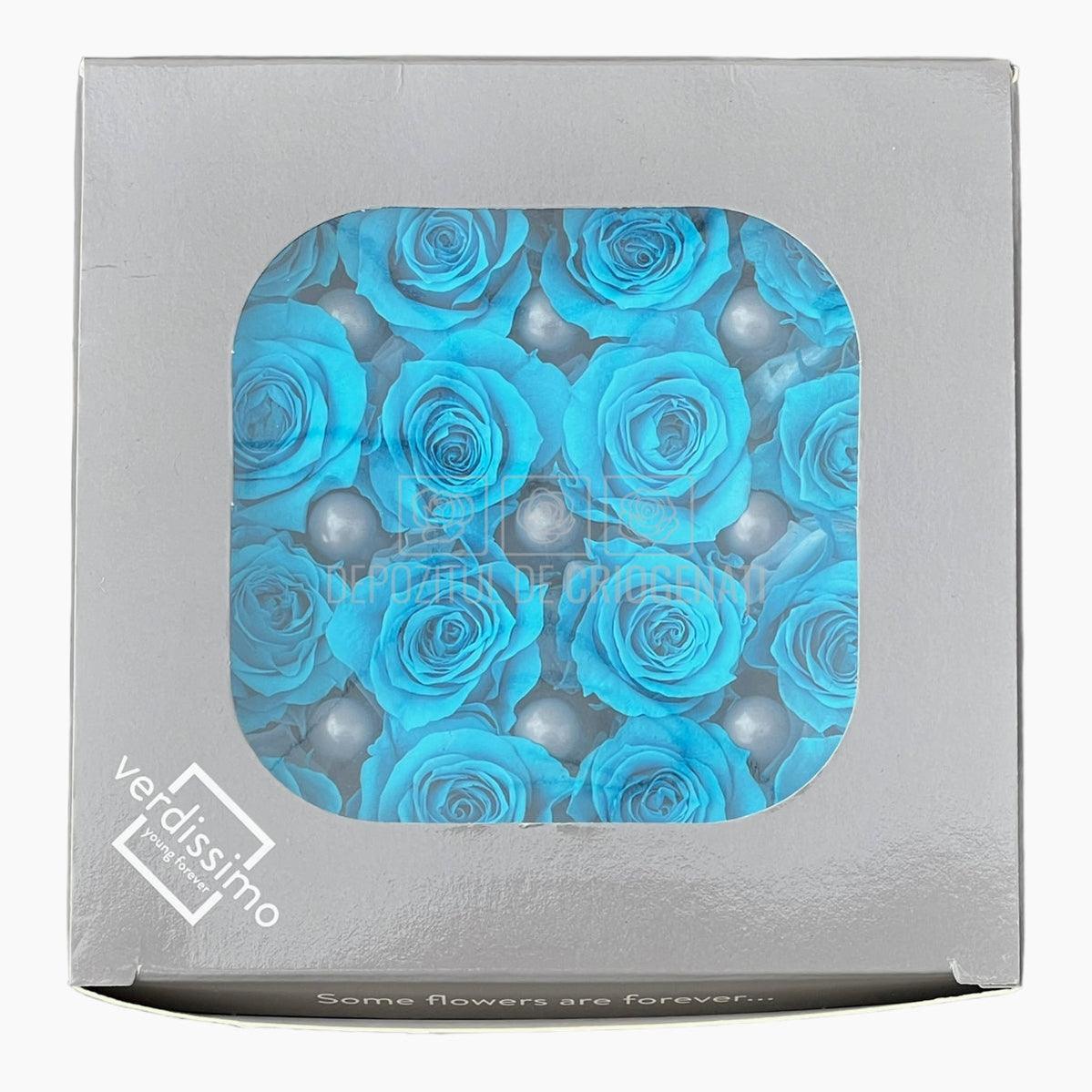 Trandafiri Criogenati PRINCESS TURQUOISE (Ø2,5-3cm, set 16 buc) - DepozituldeCriogenati.ro